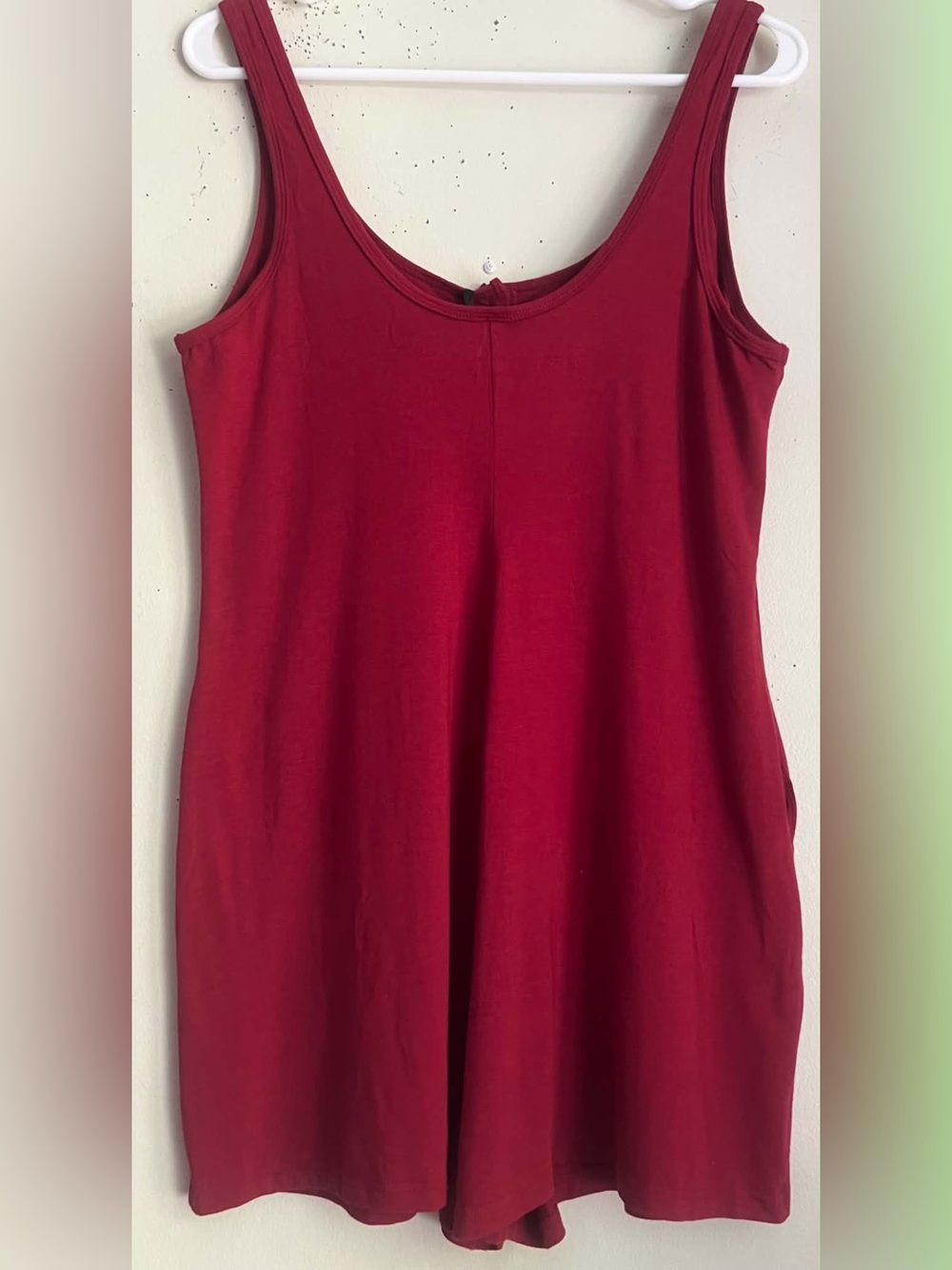 Smash + Tess Crimson Tank Romper with Button Front - Picture 2 of 6